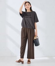K2KGD38035 a.v.v(アー・ヴェ・ヴェ) 【新色追加】裾ドロストロゴTシャツ ホワイト