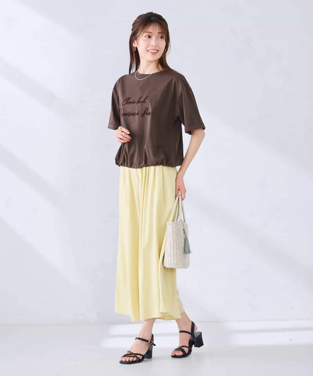 K2KGD38035 a.v.v(アー・ヴェ・ヴェ) 裾ドロストロゴTシャツ ホワイト