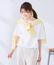 K2KGD38035 a.v.v(アー・ヴェ・ヴェ) 裾ドロストロゴTシャツ ホワイト