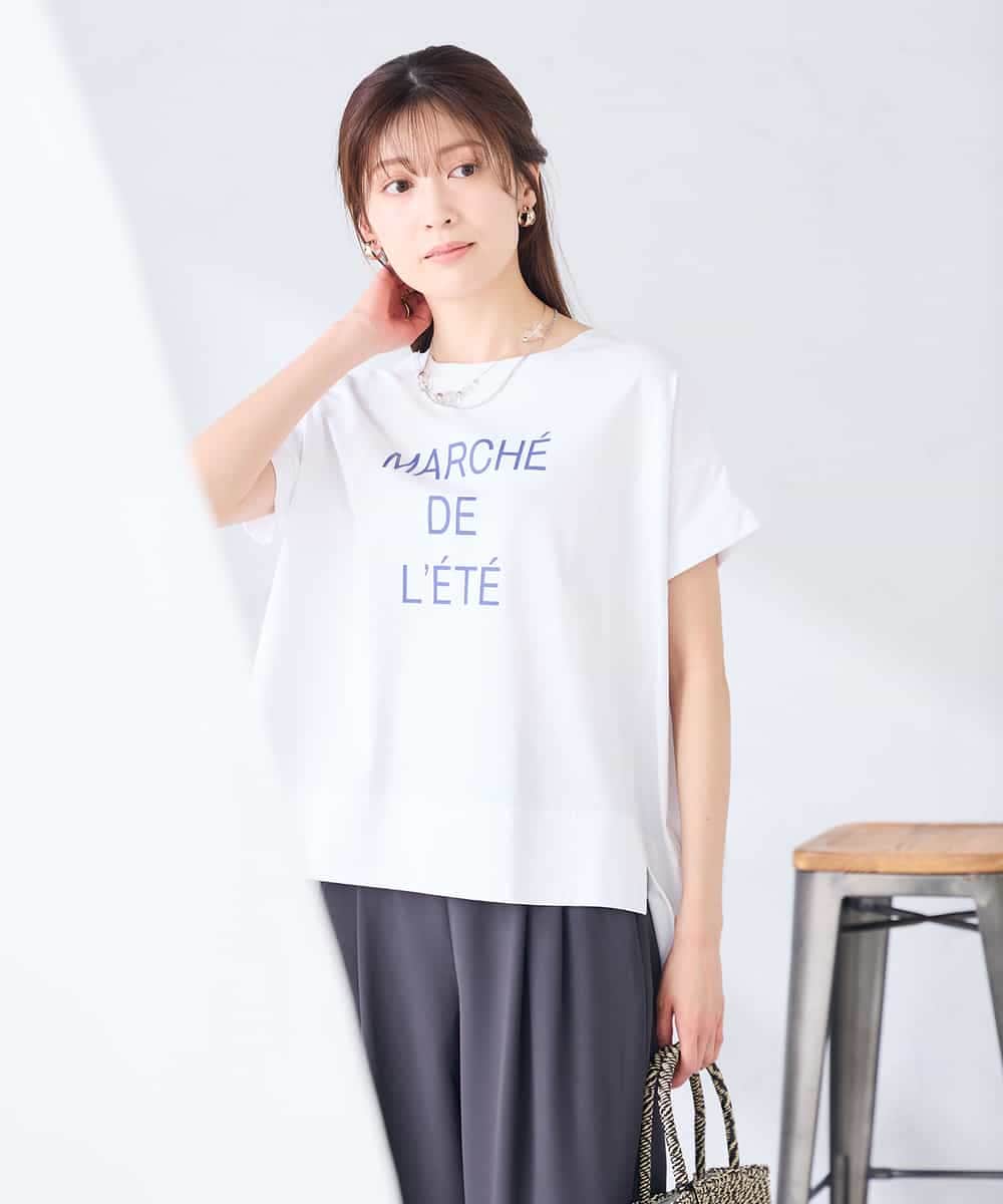 K2KGD39035 a.v.v(アー・ヴェ・ヴェ) ゆるプリントTシャツ ホワイト（ロゴ）