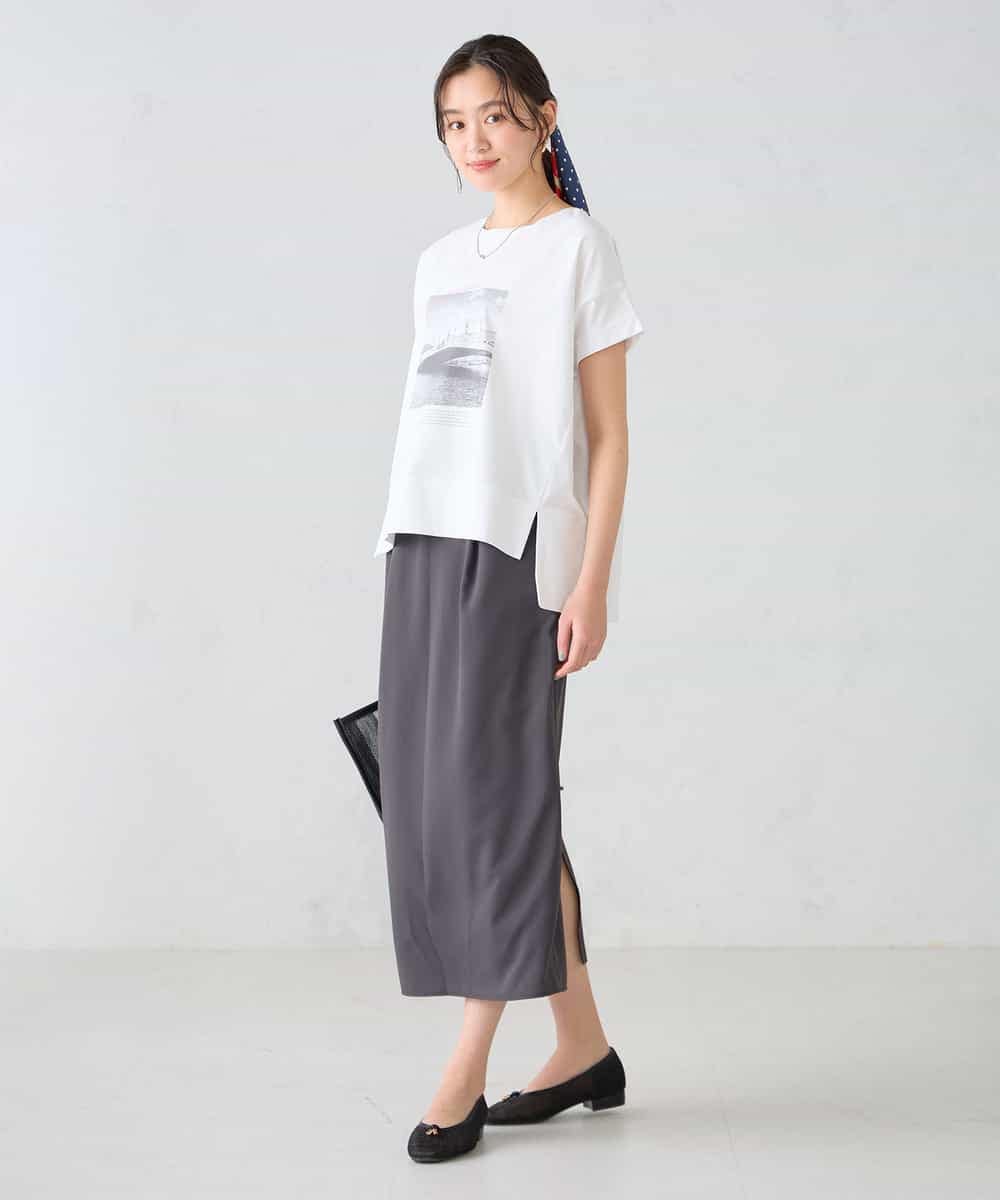 K2KGD39035 a.v.v(アー・ヴェ・ヴェ) ゆるプリントTシャツ ダークグレー（ロゴ）