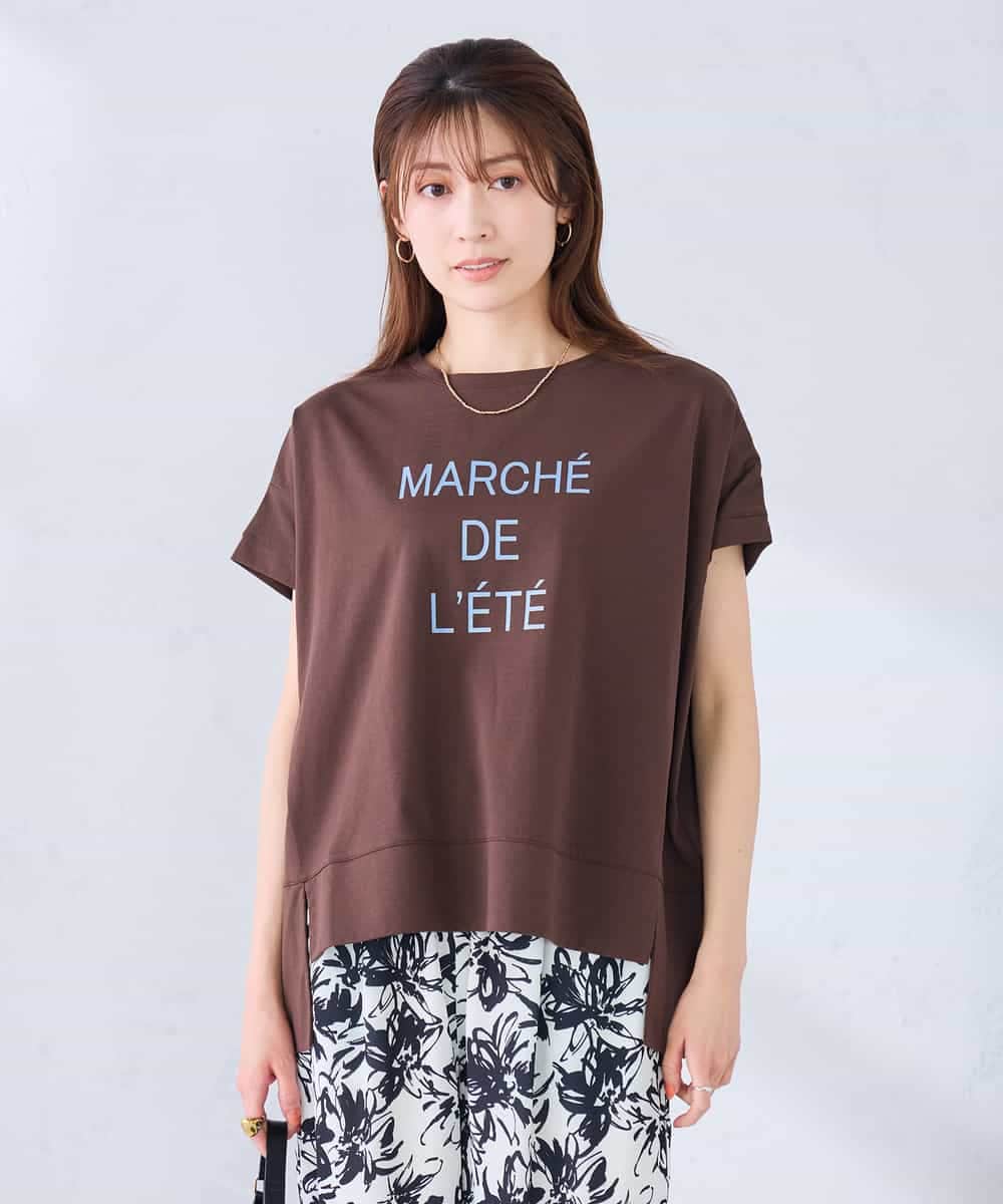 K2KGD39035 a.v.v(アー・ヴェ・ヴェ) ゆるプリントTシャツ ダークグレー（ロゴ）