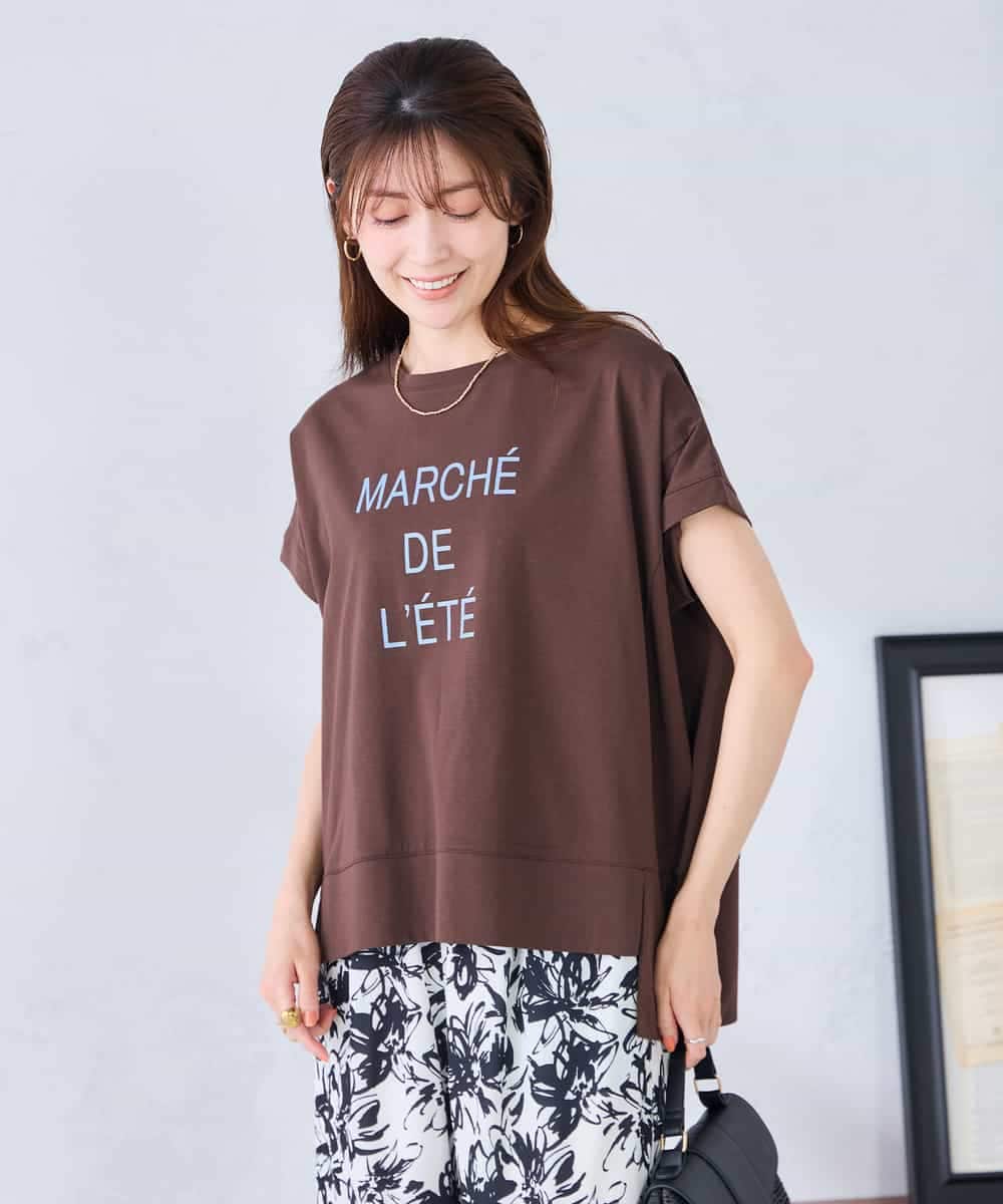 K2KGD39035 a.v.v(アー・ヴェ・ヴェ) ゆるプリントTシャツ ダークグレー（ロゴ）