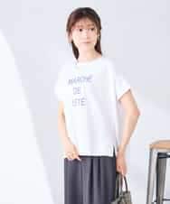 K2KGD39035 a.v.v(アー・ヴェ・ヴェ) ゆるプリントTシャツ ダークグレー（ロゴ）
