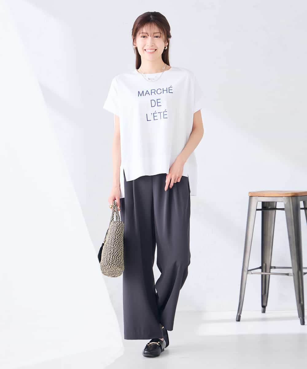 K2KGD39035 a.v.v(アー・ヴェ・ヴェ) ゆるプリントTシャツ ダークグレー（ロゴ）