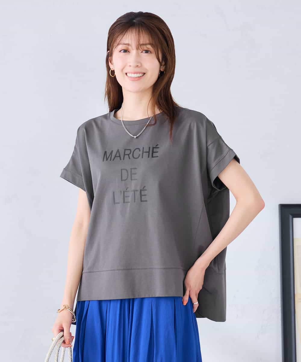 K2KGD39035 a.v.v(アー・ヴェ・ヴェ) ゆるプリントTシャツ ダークグレー（ロゴ）