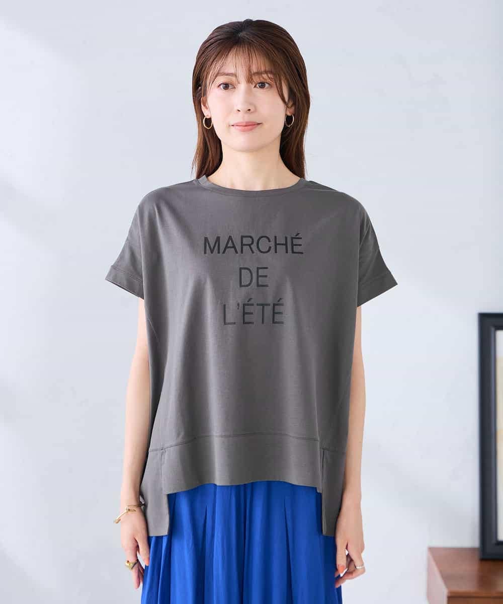 K2KGD39035 a.v.v(アー・ヴェ・ヴェ) ゆるプリントTシャツ ダークグレー（ロゴ）