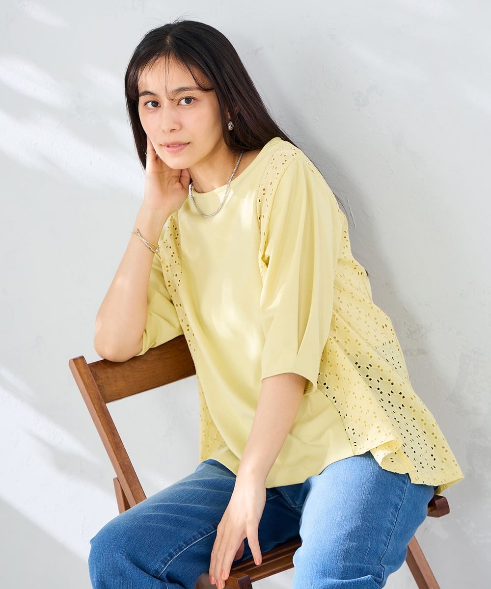 K2KGD41044 a.v.v レース切替Aラインカットソー