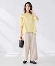 K2KGD41044 a.v.v(アー・ヴェ・ヴェ) レース切替Aラインカットソー ライトイエロー