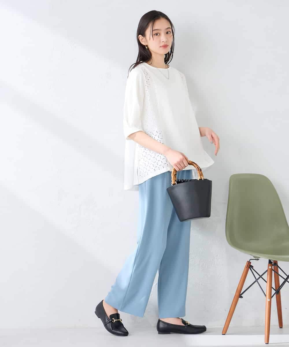 K2KGD41044 a.v.v(アー・ヴェ・ヴェ) レース切替Aラインカットソー ライトイエロー