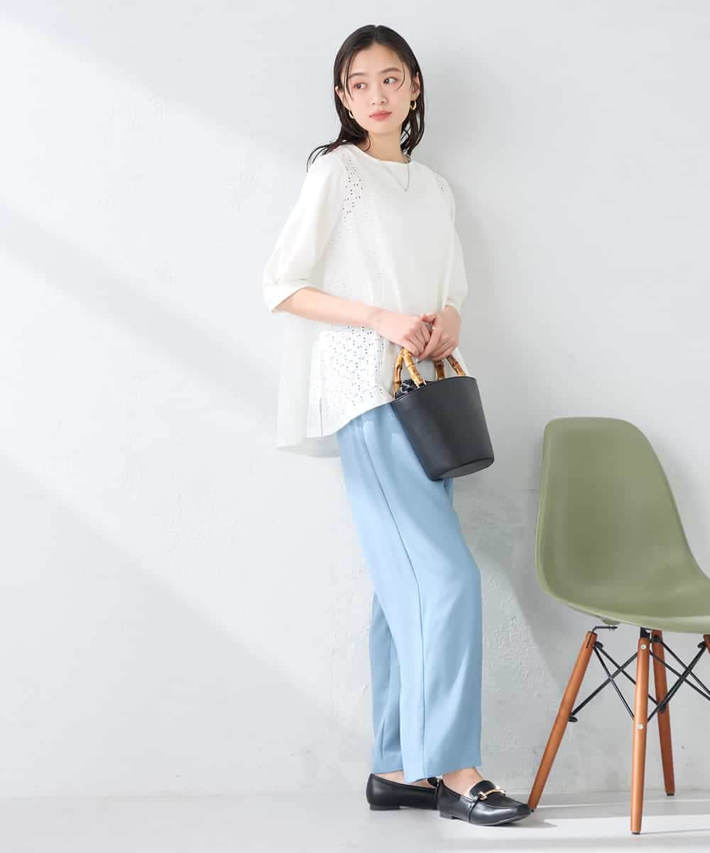 K2KGD41044 a.v.v(アー・ヴェ・ヴェ) レース切替Aラインカットソー ライトイエロー