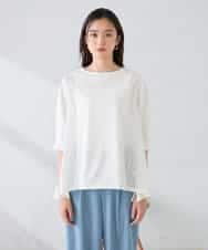 K2KGD41044 a.v.v(アー・ヴェ・ヴェ) レース切替Aラインカットソー ライトイエロー