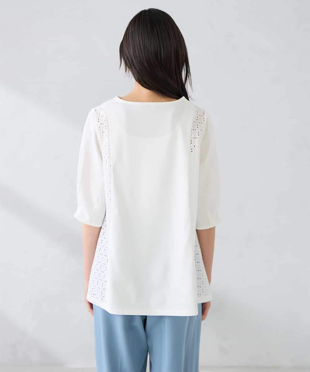 K2KGD41044 a.v.v(アー・ヴェ・ヴェ) レース切替Aラインカットソー ライトイエロー