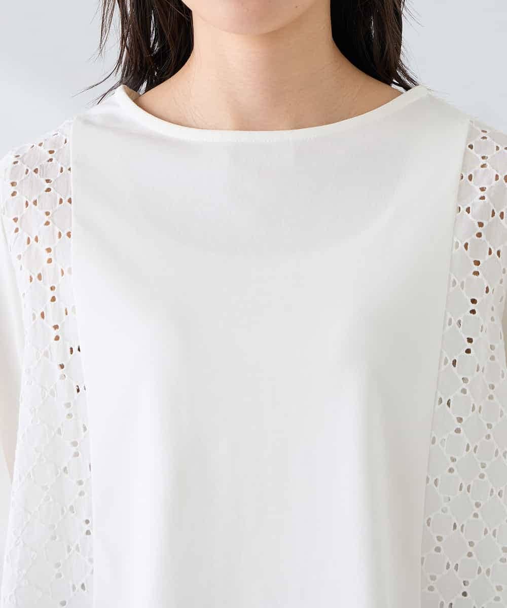 K2KGD41044 a.v.v(アー・ヴェ・ヴェ) レース切替Aラインカットソー ライトイエロー