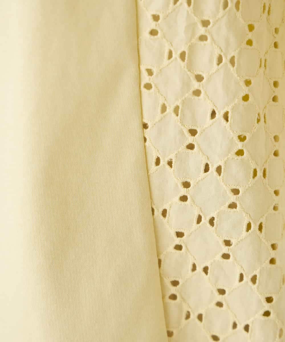 K2KGD41044 a.v.v(アー・ヴェ・ヴェ) レース切替Aラインカットソー ライトイエロー