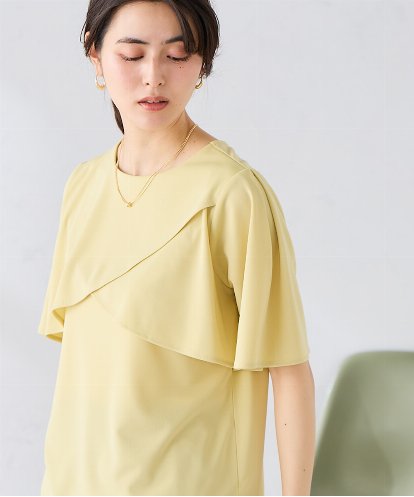 K2KGD42039 a.v.v 【前後2WAY/接触冷感】フリルデザインカットソー