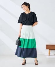 K2KGD42039 a.v.v(アー・ヴェ・ヴェ) 【前後2WAY/接触冷感】フリルデザインカットソー ライトイエロー