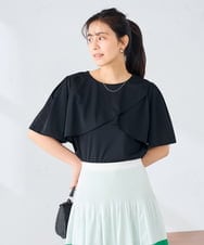 K2KGD42039 a.v.v(アー・ヴェ・ヴェ) 【前後2WAY/接触冷感】フリルデザインカットソー ブラック