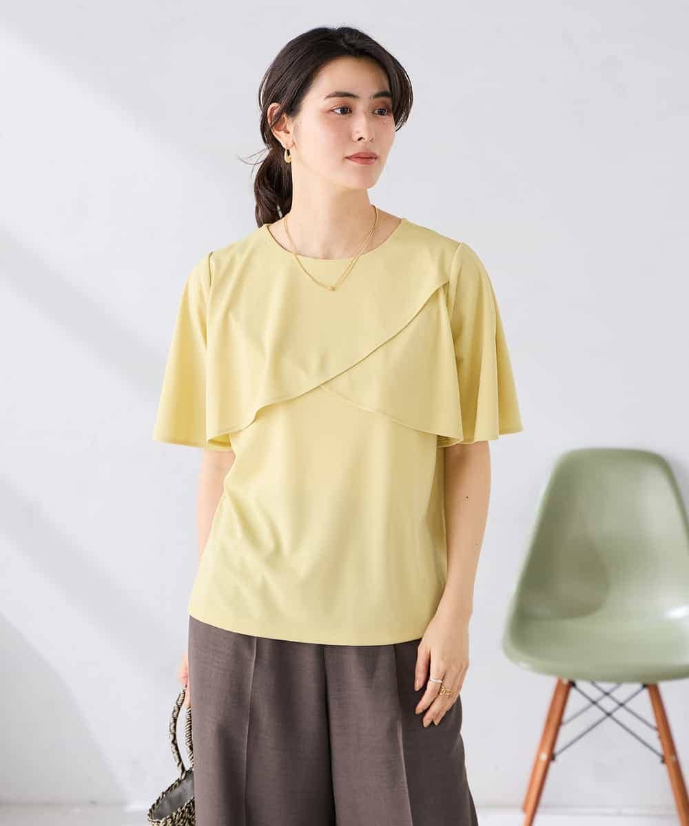 K2KGD42039 a.v.v(アー・ヴェ・ヴェ) 【前後2WAY/接触冷感】フリルデザインカットソー ライトイエロー