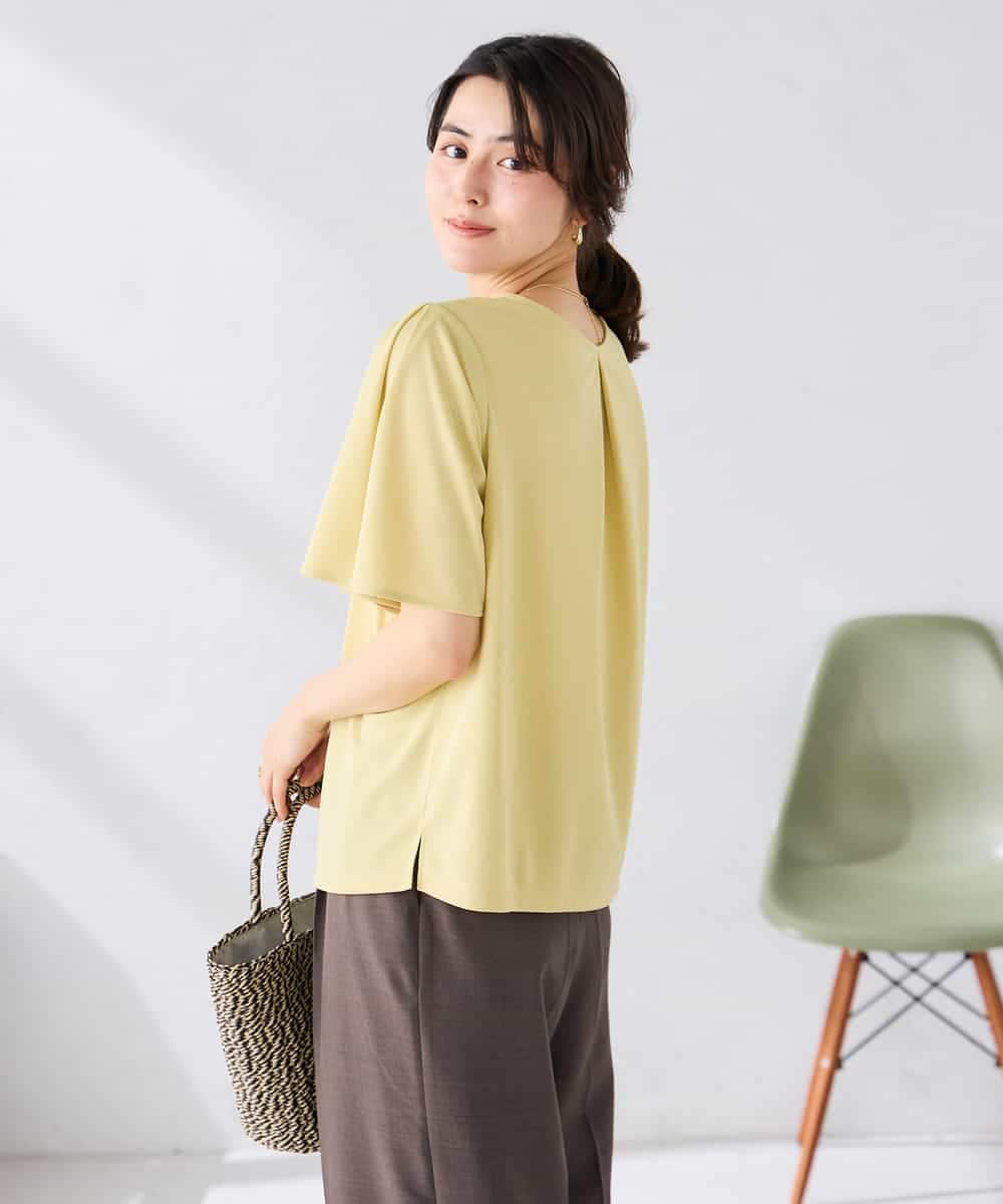 K2KGD42039 a.v.v(アー・ヴェ・ヴェ) 【前後2WAY/接触冷感】フリルデザインカットソー ライトイエロー