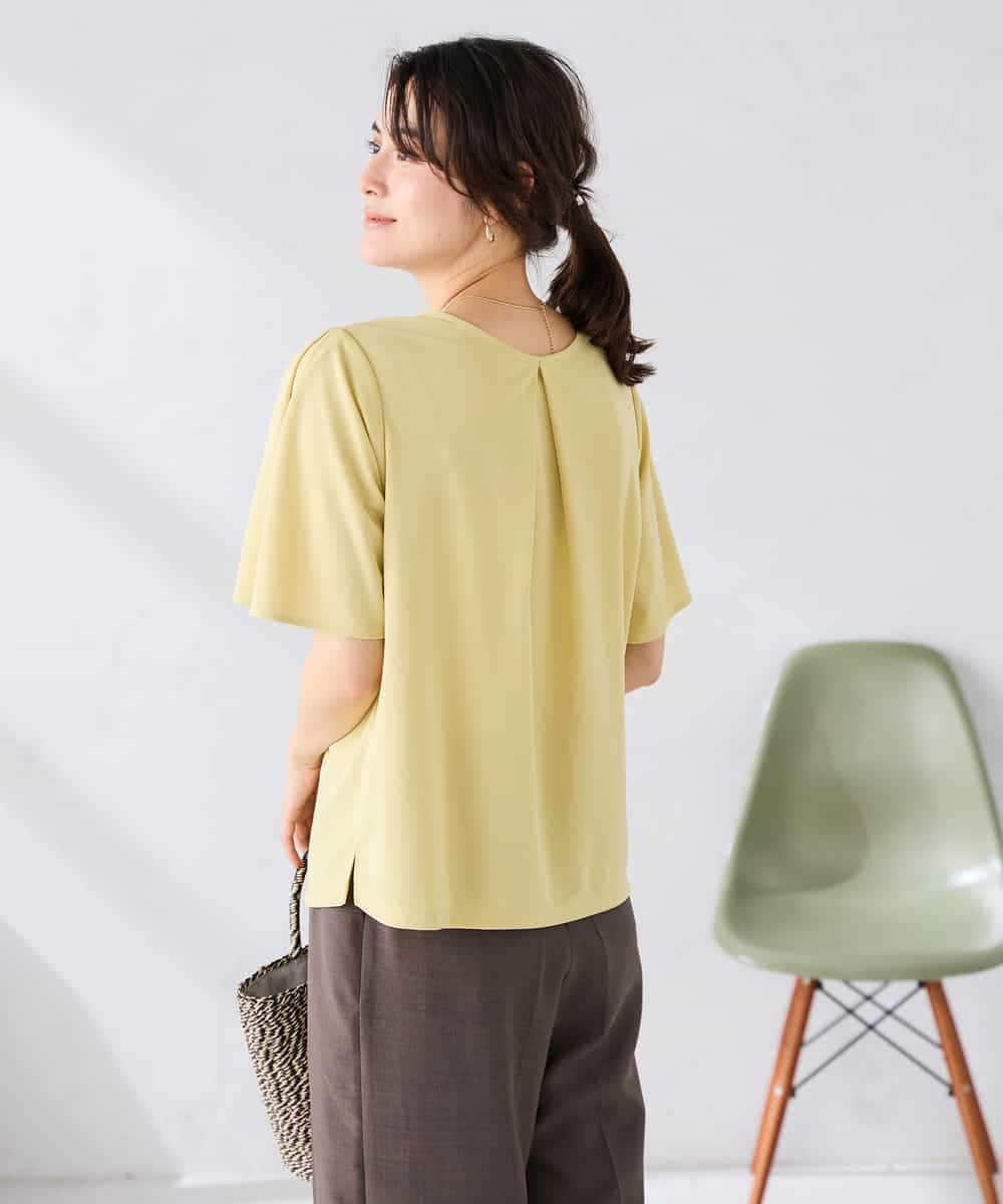 K2KGD42039 a.v.v(アー・ヴェ・ヴェ) 【前後2WAY/接触冷感】フリルデザインカットソー ライトイエロー