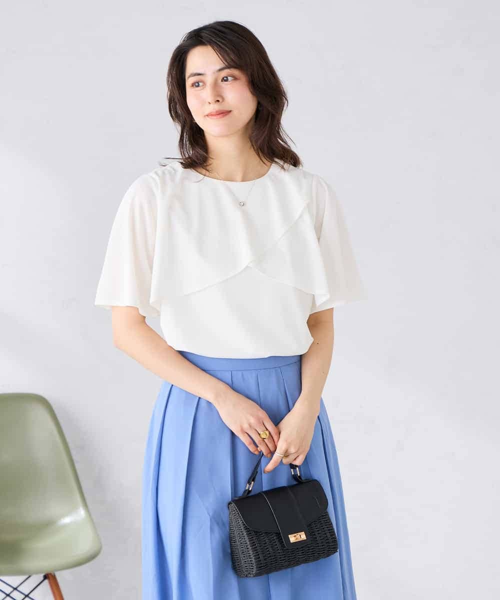 K2KGD42039 a.v.v(アー・ヴェ・ヴェ) 【前後2WAY/接触冷感】フリルデザインカットソー ライトイエロー