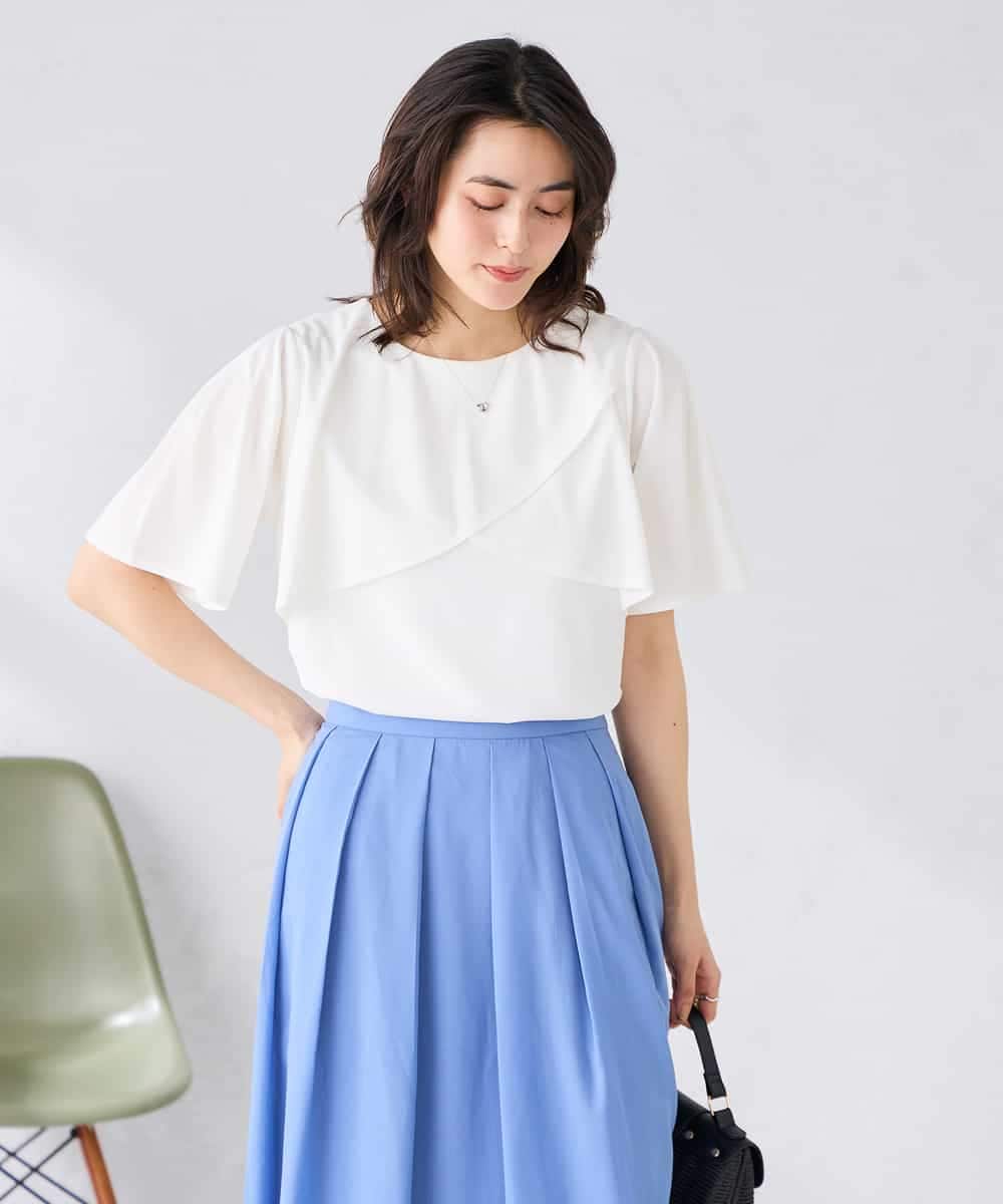 K2KGD42039 a.v.v(アー・ヴェ・ヴェ) 【前後2WAY/接触冷感】フリルデザインカットソー ライトイエロー