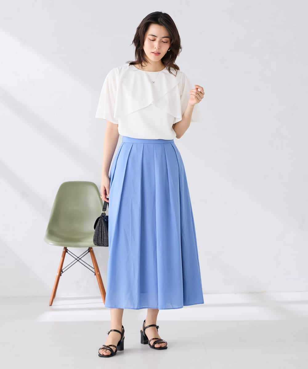 K2KGD42039 a.v.v(アー・ヴェ・ヴェ) 【前後2WAY/接触冷感】フリルデザインカットソー ライトイエロー