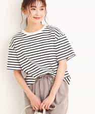 K2KGM55029 a.v.v(アー・ヴェ・ヴェ) 【抗菌・防臭加工】ラウンドヘムBIGTシャツ アイボリー