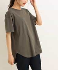 K2KGM55029 a.v.v(アー・ヴェ・ヴェ) 【抗菌・防臭加工】ラウンドヘムBIGTシャツ カーキ