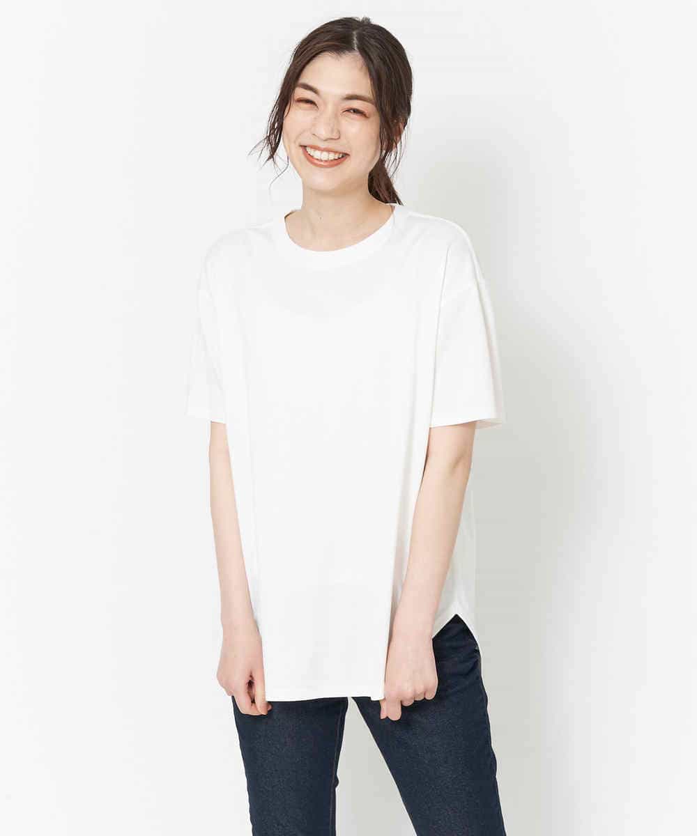 K2KGM55029 a.v.v(アー・ヴェ・ヴェ) 【抗菌・防臭加工】ラウンドヘムBIGTシャツ アイボリー