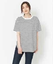 K2KGM55029 a.v.v(アー・ヴェ・ヴェ) 【抗菌・防臭加工】ラウンドヘムBIGTシャツ アイボリー