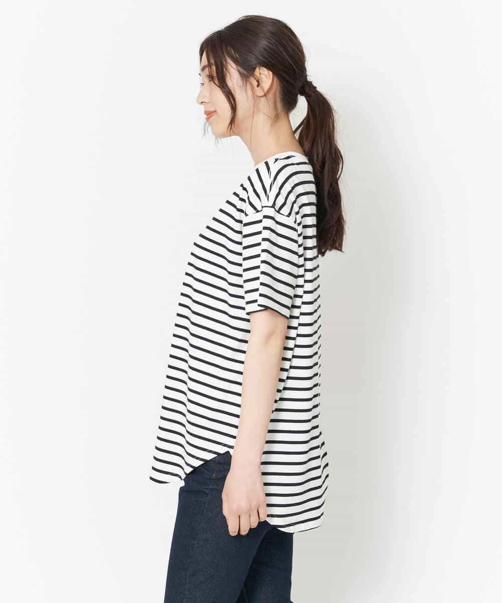 K2KGM55029 a.v.v(アー・ヴェ・ヴェ) 【抗菌・防臭加工】ラウンドヘムBIGTシャツ アイボリー