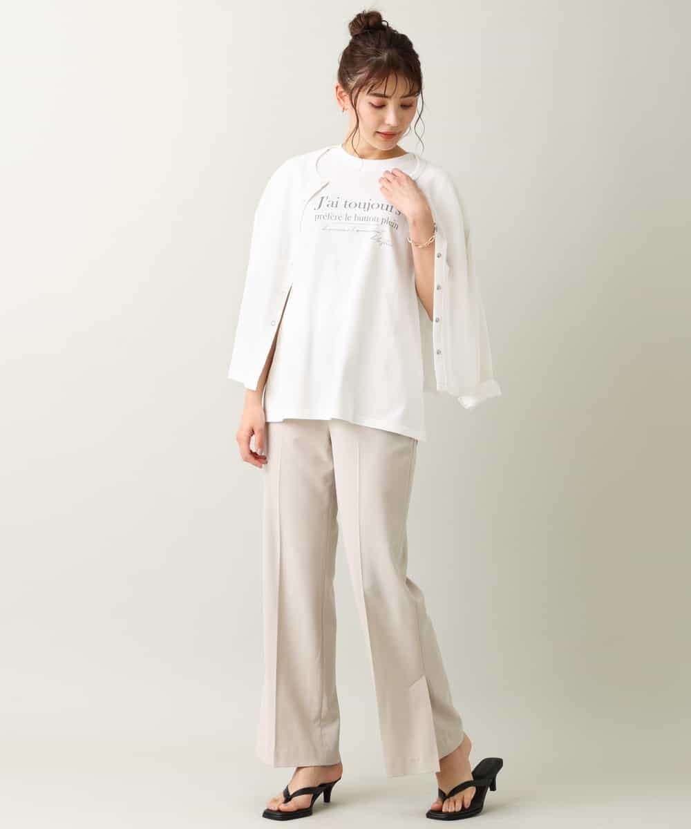 K2KGM57029 a.v.v(アー・ヴェ・ヴェ) 【抗菌・防臭加工】半袖ロゴTシャツ ベージュ