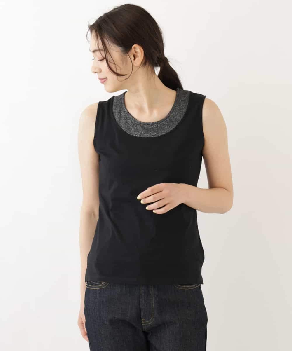K2KGP02012 a.v.v(アー・ヴェ・ヴェ) ラメレイヤードライクタンクトップ ベージュ