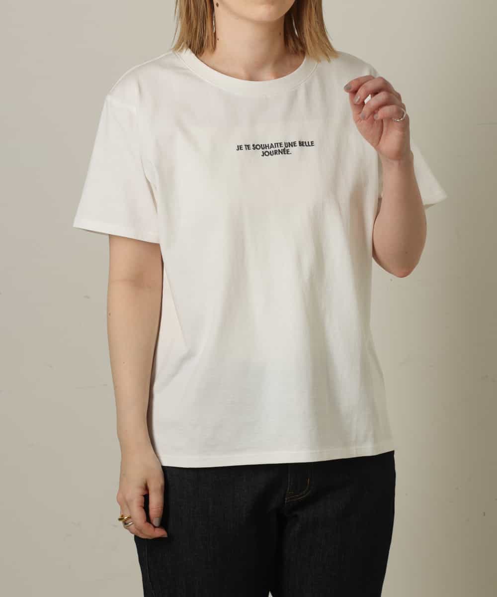 K2KGP38029 a.v.v(アー・ヴェ・ヴェ) プチロゴ刺繍Tシャツ ホワイト