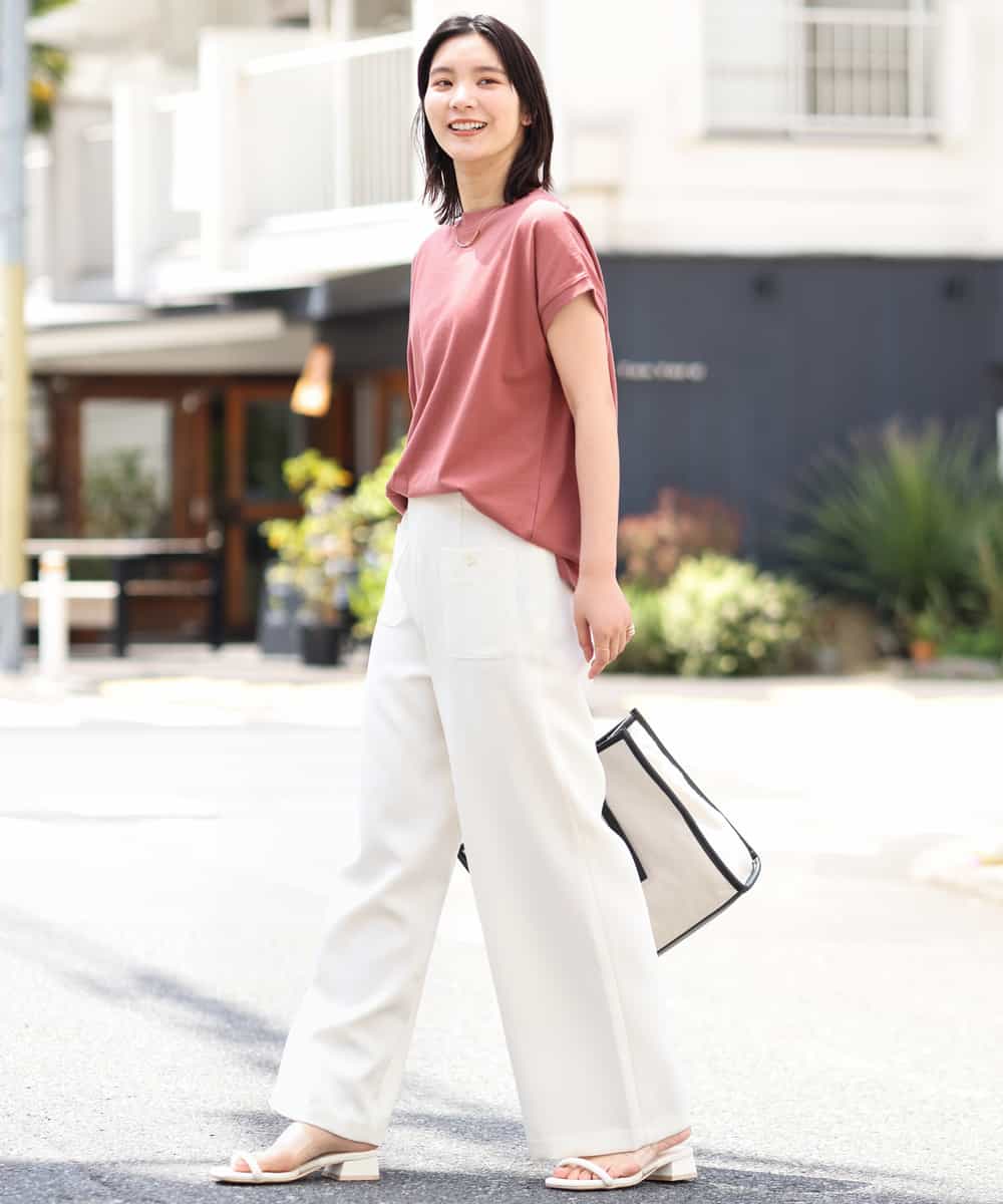 K2KGP52019 a.v.v(アー・ヴェ・ヴェ) 大人のプチハイネックＴシャツ オフ白×黒ボーダー
