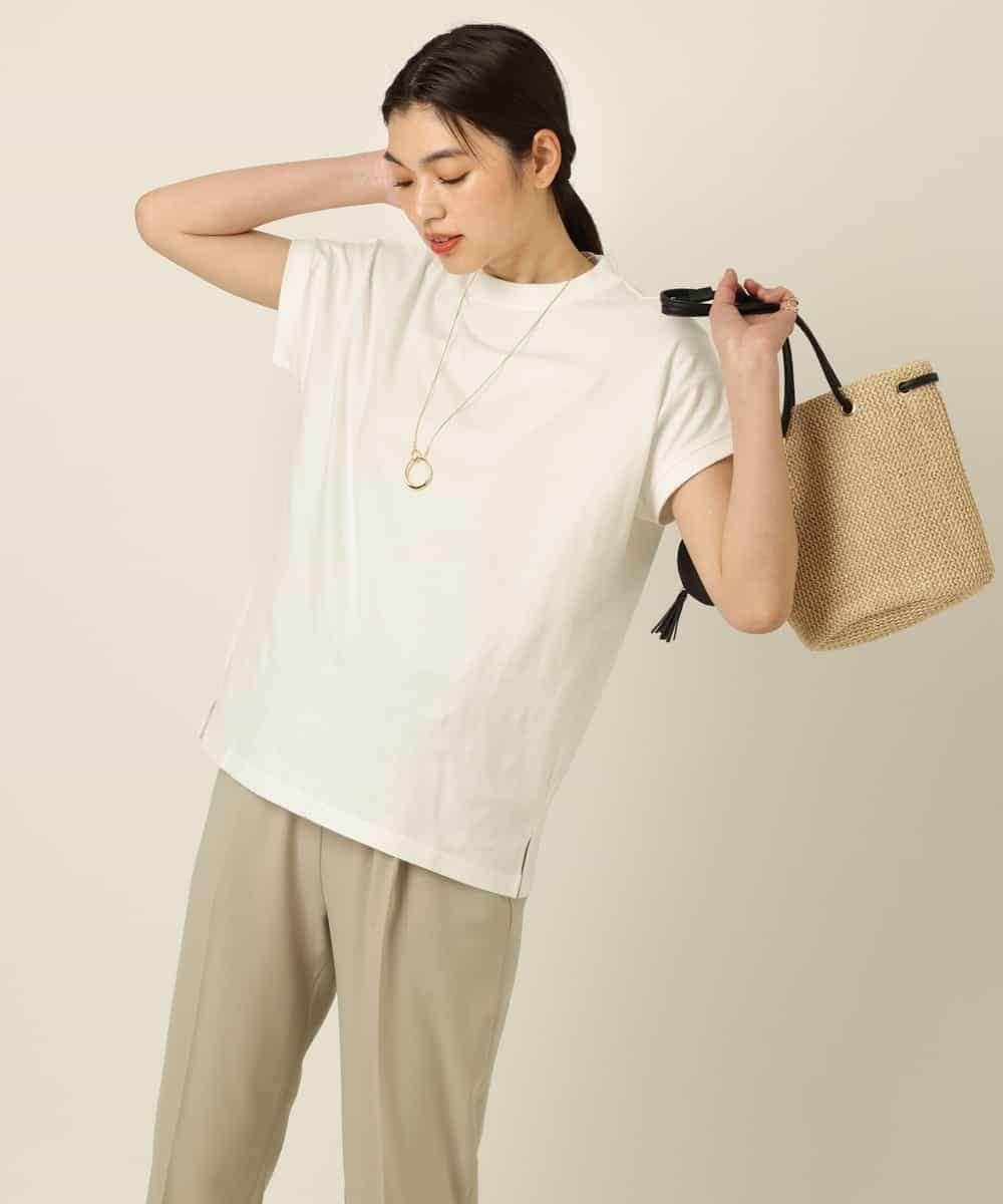K2KGP52019 a.v.v(アー・ヴェ・ヴェ) 大人のプチハイネックＴシャツ オフ白×黒ボーダー