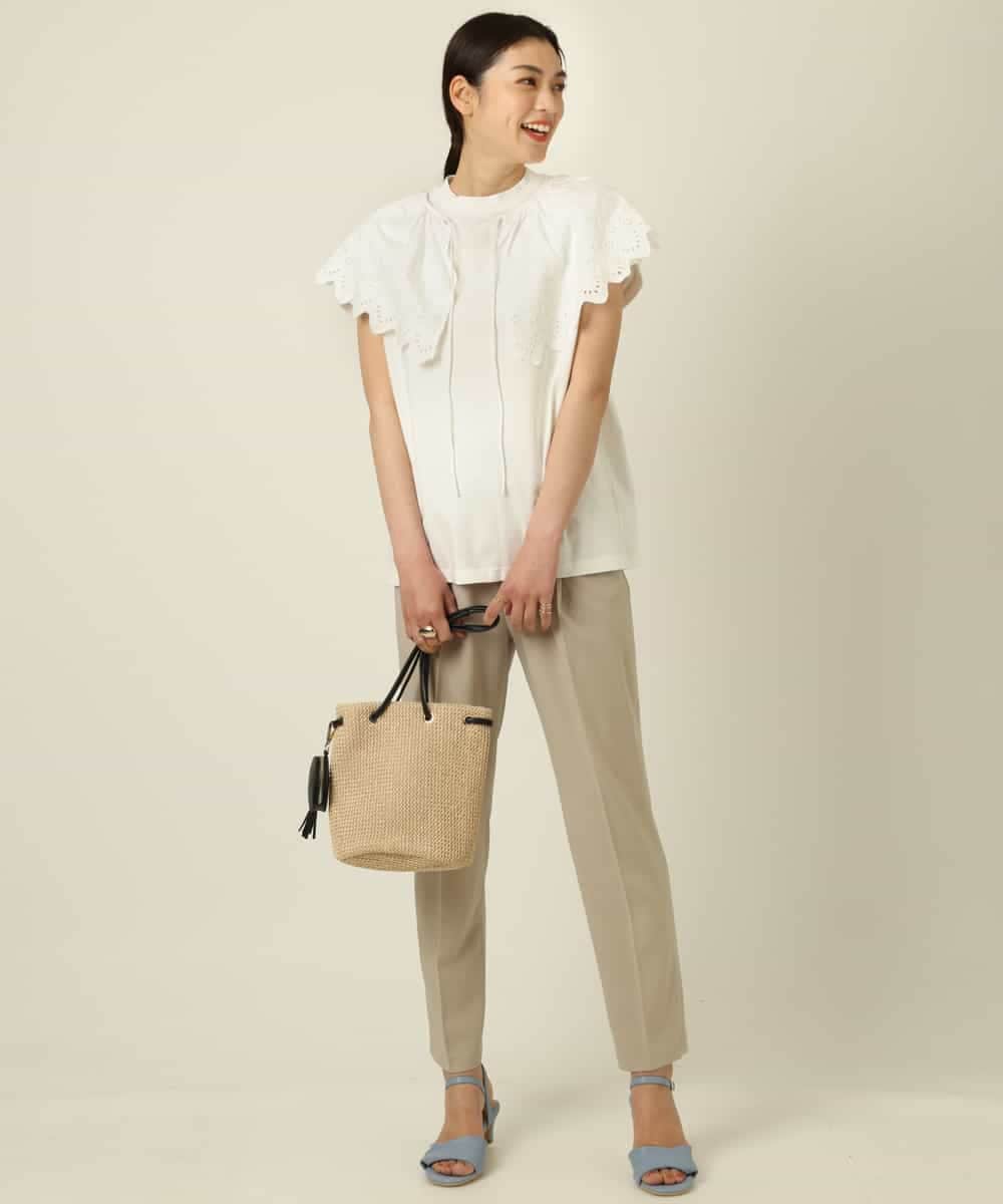 K2KGP52019 a.v.v(アー・ヴェ・ヴェ) 大人のプチハイネックＴシャツ オフ白×黒ボーダー