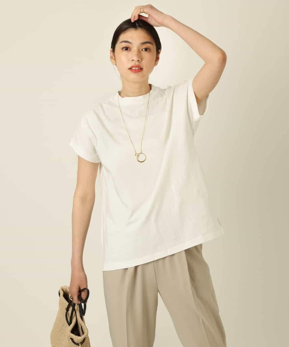 K2KGP52019 a.v.v(アー・ヴェ・ヴェ) 大人のプチハイネックＴシャツ オフ白×黒ボーダー