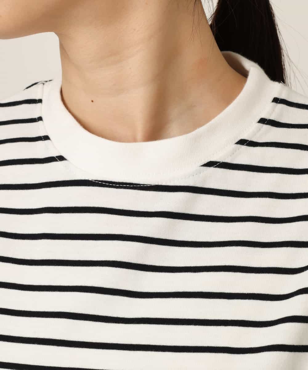 K2KGP52019 a.v.v(アー・ヴェ・ヴェ) 大人のプチハイネックＴシャツ オフ白×黒ボーダー