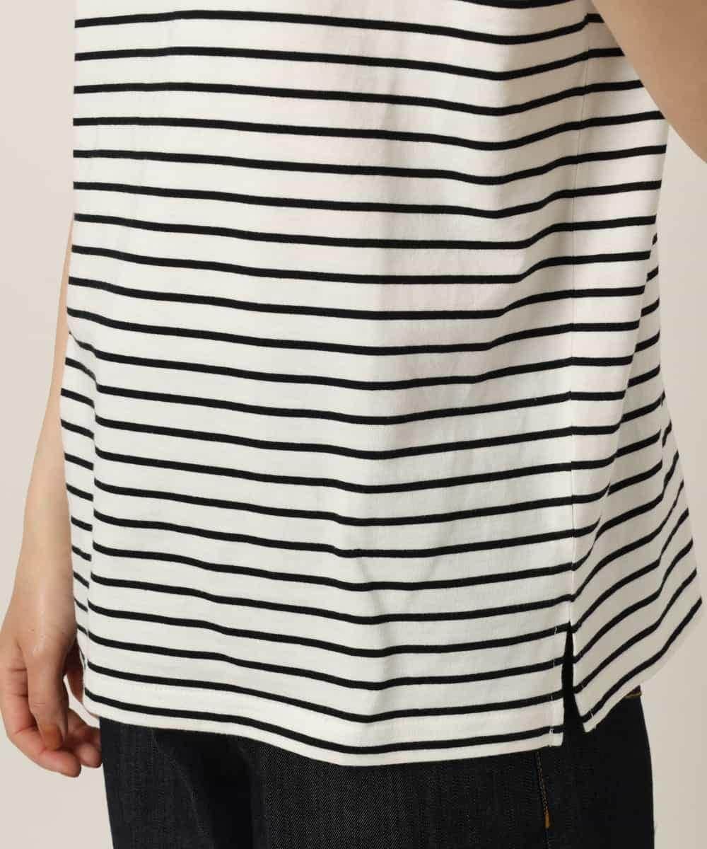 K2KGP52019 a.v.v(アー・ヴェ・ヴェ) 大人のプチハイネックＴシャツ オフ白×黒ボーダー