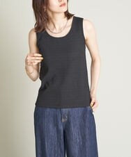 K2KGS08019 a.v.v(アー・ヴェ・ヴェ) ぽこぽこシャーリングタンクトップ ブラック
