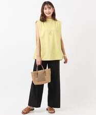 K2KGS37039 a.v.v(アー・ヴェ・ヴェ) 【汗染み防止】ハイネックフレンチスリーブタックトップス ネイビー