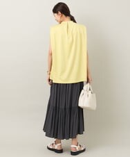 K2KGS37039 a.v.v(アー・ヴェ・ヴェ) 【汗染み防止】ハイネックフレンチスリーブタックトップス ネイビー