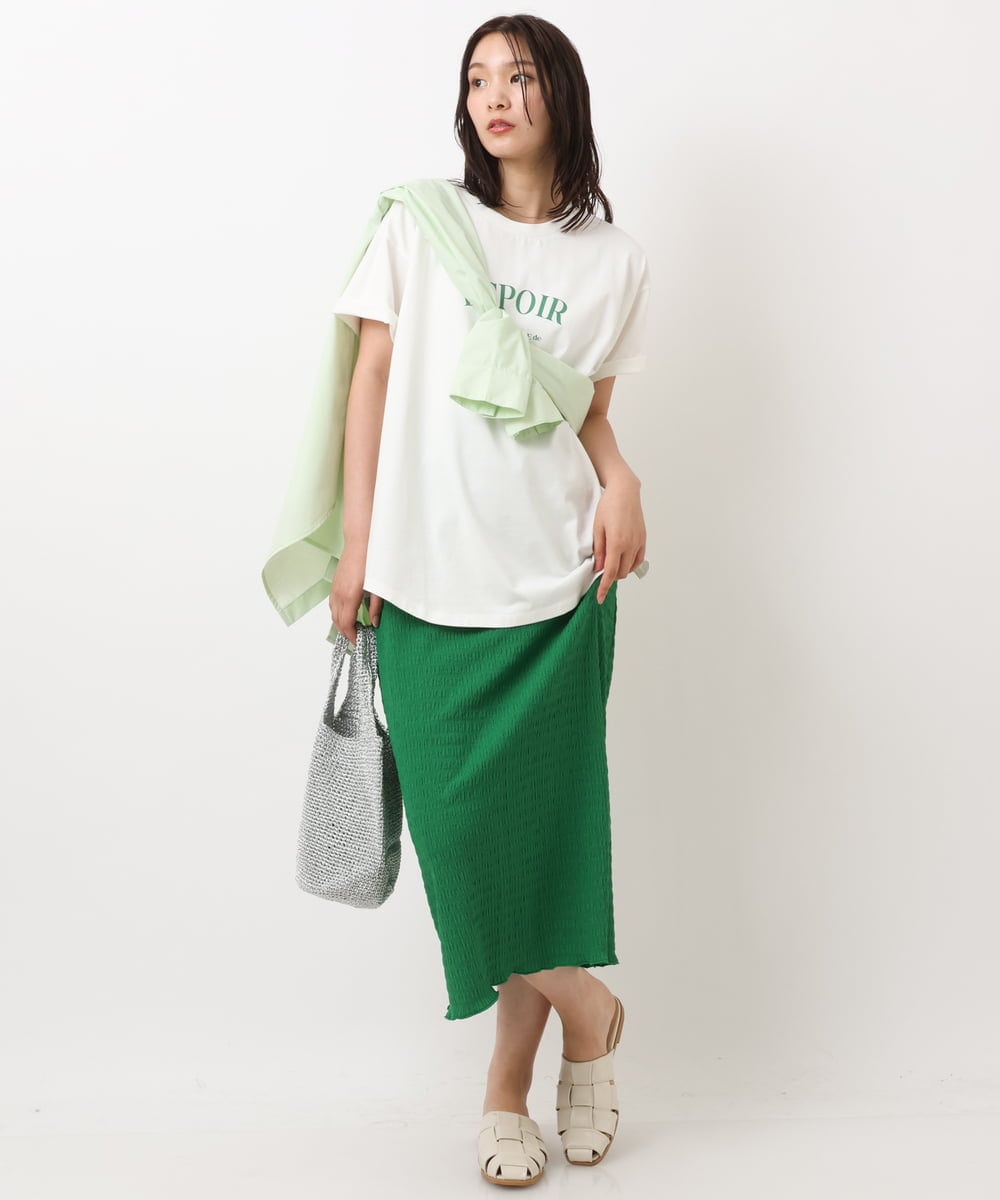 K2KGS44029 a.v.v(アー・ヴェ・ヴェ) フレンチロゴプリントランドヘムTシャツ ブラック