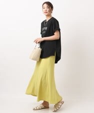 K2KGS44029 a.v.v(アー・ヴェ・ヴェ) フレンチロゴプリントランドヘムTシャツ ブラック