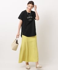 K2KGS44029 a.v.v(アー・ヴェ・ヴェ) フレンチロゴプリントランドヘムTシャツ ブラック