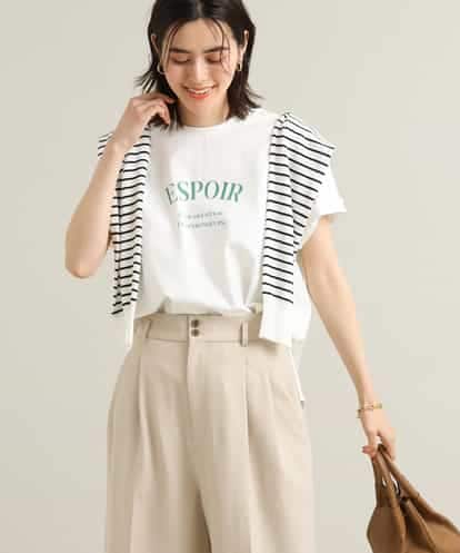 K2KGS44029  フレンチロゴプリントランドヘムTシャツ
