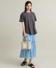 K2KGS44029 a.v.v(アー・ヴェ・ヴェ) フレンチロゴプリントランドヘムTシャツ ブラック